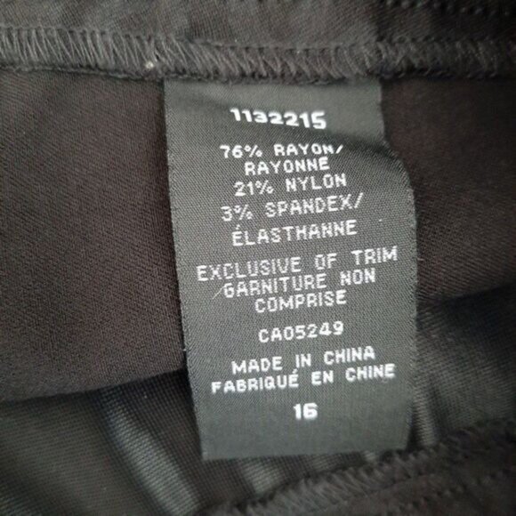 S.C. & CO. Cheetah Print Pull-On Dressy Stretch Pants Black Sz 16 - Picture 11 of 11